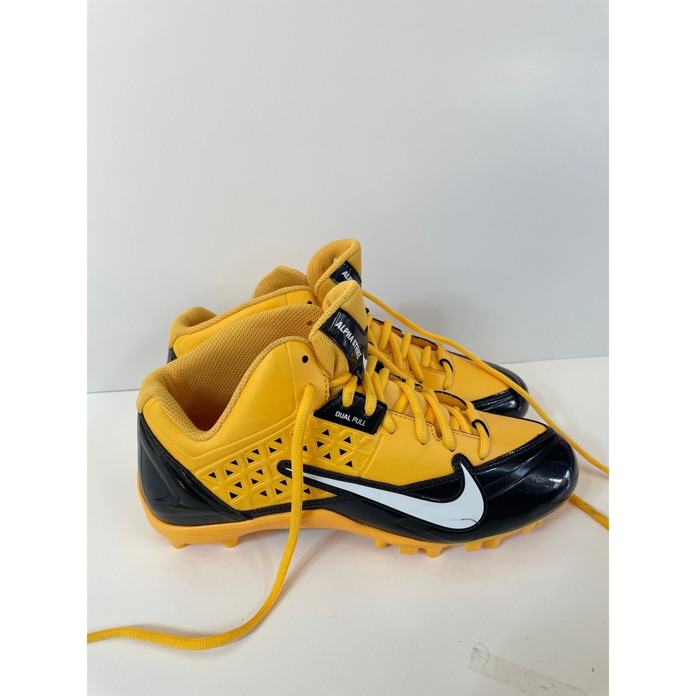 Nike Alpha Strike 3/4 TD Football Cleats Black White Gold Mens 9 NEW